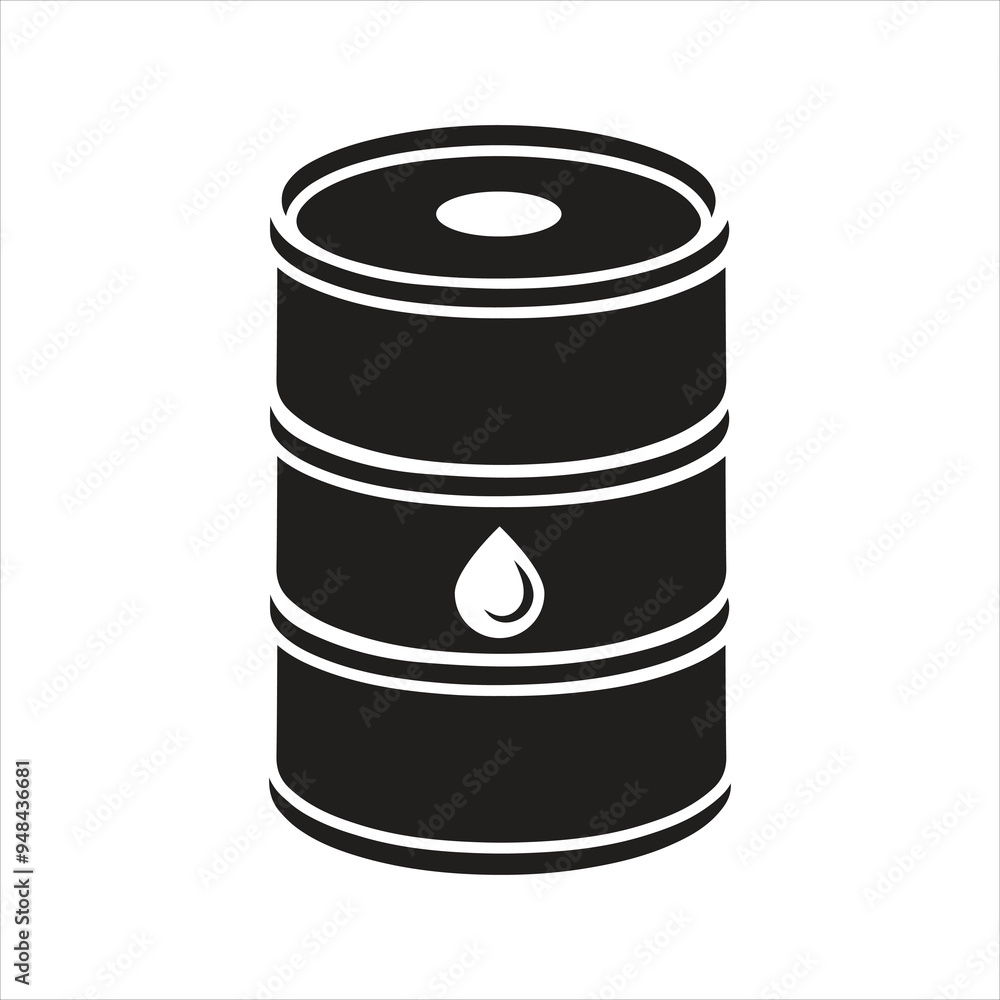 Oil icon. Oil drum container, barrel. Oil industry icon Oil icon. Oil drum container, barrel. Oil industry icon
