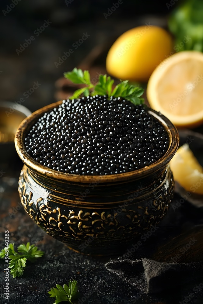 Caviar - Salted fish eggs, often served as a luxury appetizer. Caviar - Salted fish eggs, often served as a luxury appetizer.