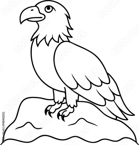 Artistic joyful eagle vector featuring clean lines and a lively pose reflecting its spirited nature





