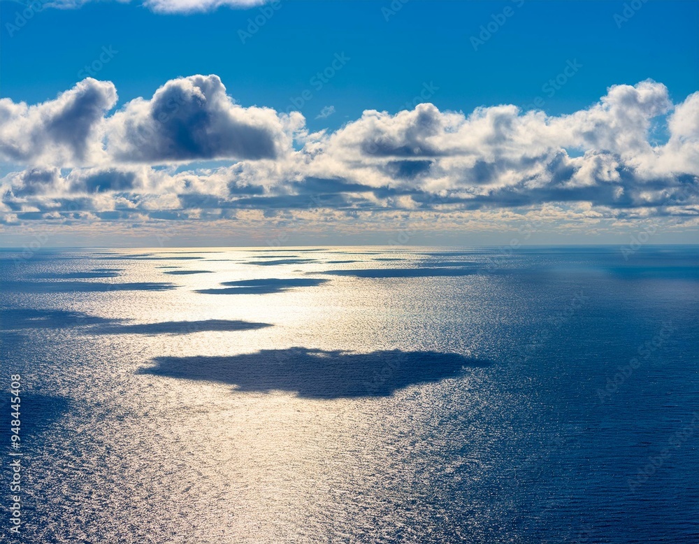 Shadow of the white Clouds on the sea cloudscape Shadow of the white Clouds on the sea cloudscape