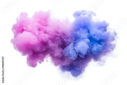 Pink and purple smoke clouds merging in ethereal beauty