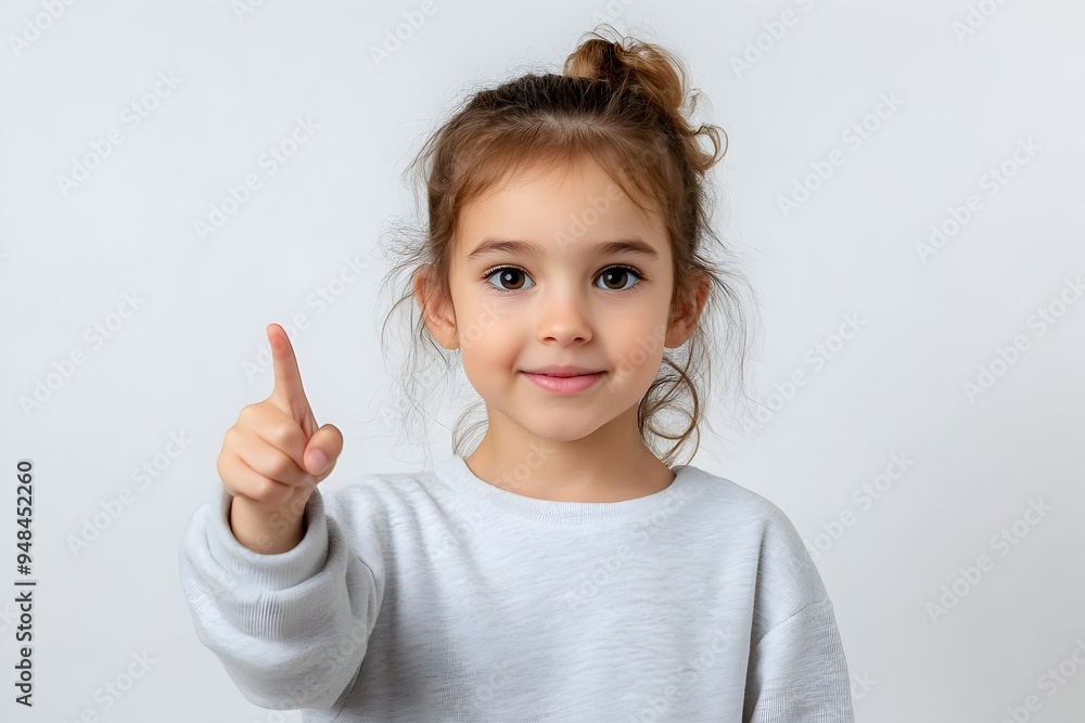Adorable Young Australian Girl With Focused Expression And Finger Point Gesture Against Plain White Background In 3D Studio Shoot Cute Innocent And Happy Childhood Portrait Photography Adorable Young Australian Girl With Focused Expression And Finger Point Gesture Against Plain White Background In 3D Studio Shoot Cute Innocent And Happy Childhood Portrait Photography