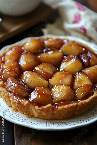 Tarte Tatin - Upside-down caramelized apple tart, baked in pastry.