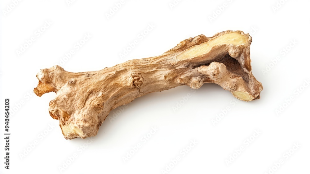 Single ginger root isolated on white background. Single ginger root isolated on white background.