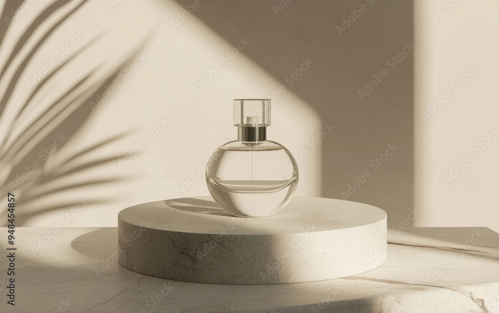 3D rendering of a solitary perfume bottle 3D rendering of a solitary perfume bottle