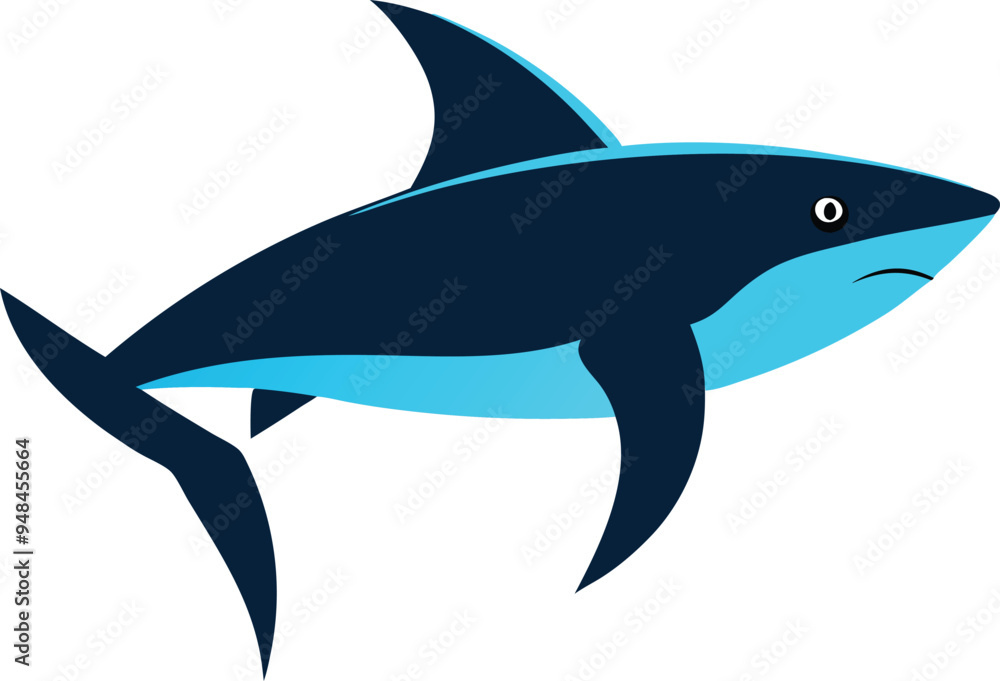 Obraz premium Logotype shark vector image emphasizing the strong features and fierce nature of this ocean dweller