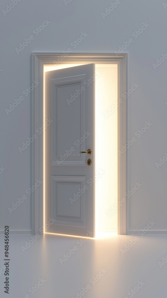 A door is open and the light is shining through it A door is open and the light is shining through it
