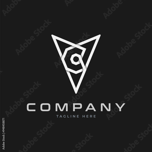 Initial VC or CV Logo design, Monogram Letter V with C combination, vector Illustration