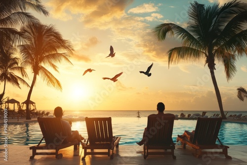 Romantic beach getaway for honeymoons, tropical vacation in luxury hotels