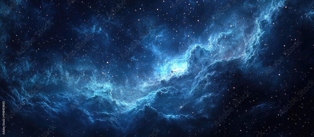 Fototapeta premium 3D cartoon depiction of a nebula with a cluster of stars in deep space Science fiction artwork