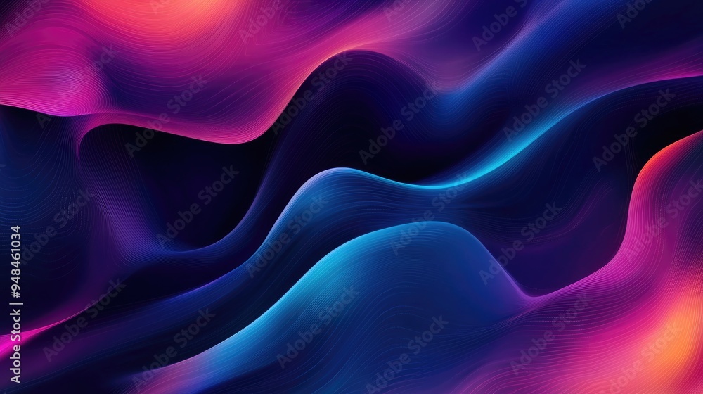 Obraz premium Vibrant abstract illustration featuring a colorful blur pattern Ideal for website and landing page designs with a dark blue theme Abstract gradient backdrop