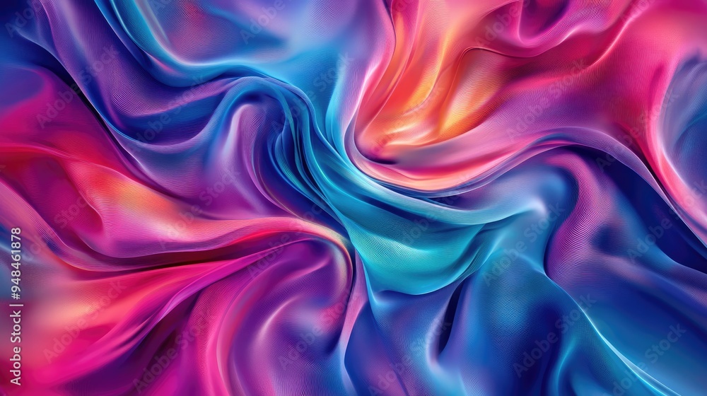 Abstract swirling silk strings in bright colors, set against a dynamic futuristic background, creating a striking and modern composition Abstract swirling silk strings in bright colors, set against a dynamic futuristic background, creating a striking and modern composition