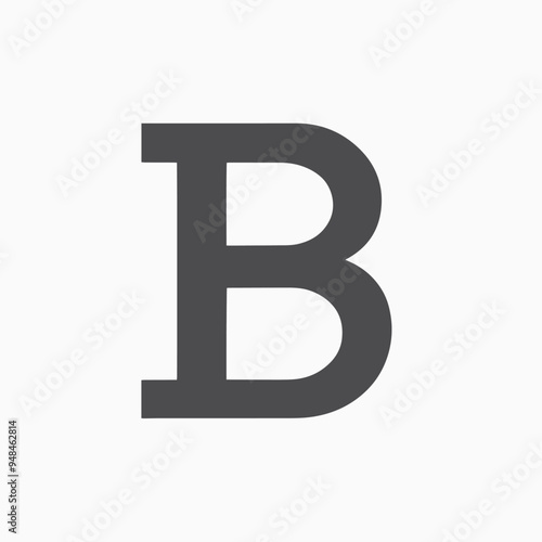 Realistic B letter logo for business vector illustration