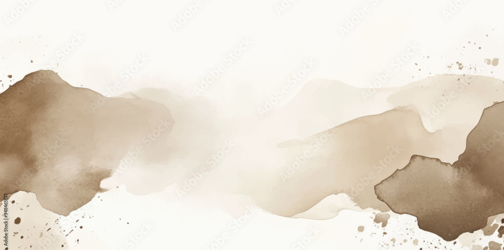 Obraz premium Abstract horizontal watercolor background. Hand drawn vector texture. Brush stroked painting pastel color watercolour