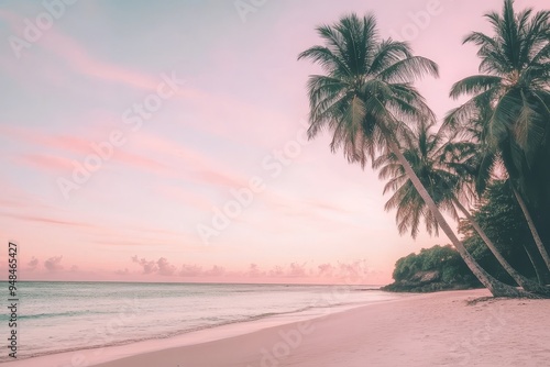 An amazing tropical sunset on a tropical paradise beach