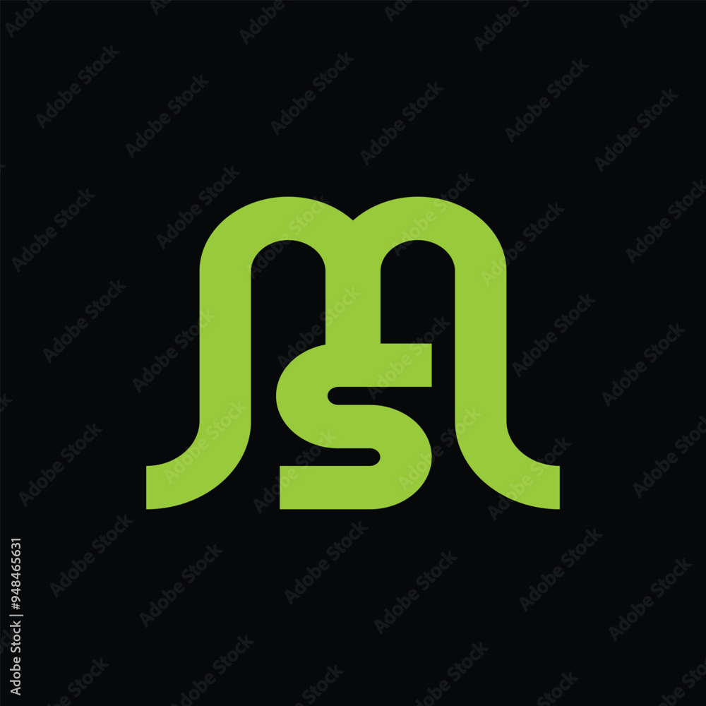 MS m s creative modern letter icon SM unique artistic logo design template