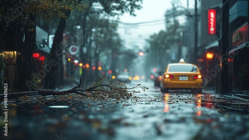 台風の暴風雨による被害 photo