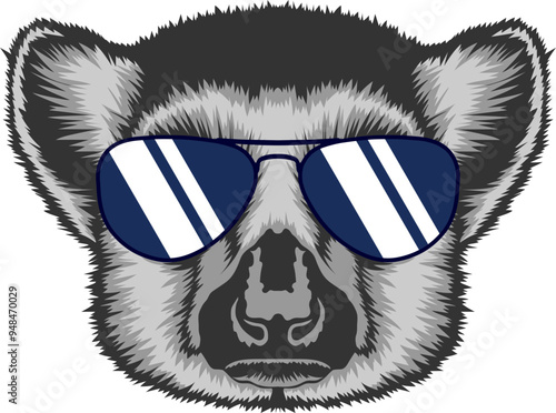 Lemur Face Aviator Sunglasses