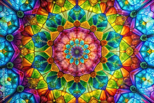 Wallpaper Mural Histological Kaleidoscope (secondary: patterned, mood/style: vibrant, technical: tissue staining, color: multicolored, concept: tissue architecture) Torontodigital.ca