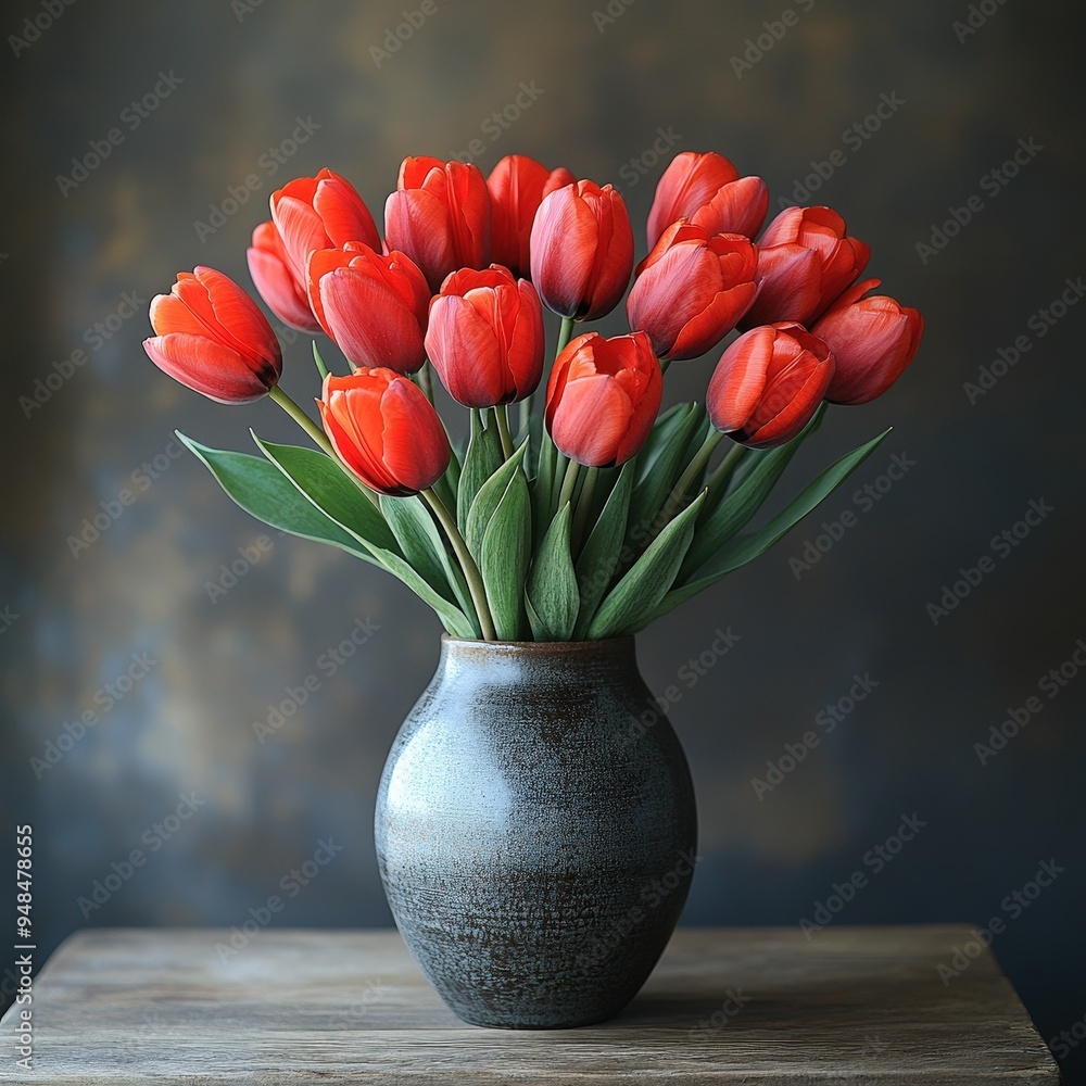 A vibrant bouquet of tulips in a vase with pink, yellow, and green hues, beautifully arranged and blossoming, representing the essence of spring and nature's beauty A vibrant bouquet of tulips in a vase with pink, yellow, and green hues, beautifully arranged and blossoming, representing the essence of spring and nature's beauty