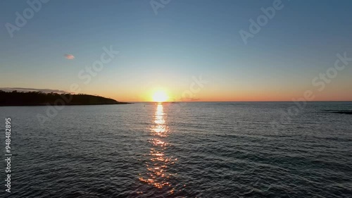 Sunset over Sea with Timelapse . High quality 4k footage