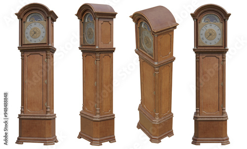 set of vintage grandfather clock cut out  photo