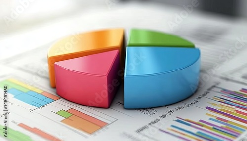 A donut chart used in business data graphs, designed to visually represent proportions and distributions within a dataset. This chart features a hollow center, allowing for clear data segmentation and