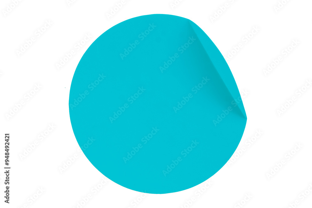 Separate shiny light blue circle sticker on transparent background. Separate shiny light blue circle sticker on transparent background.