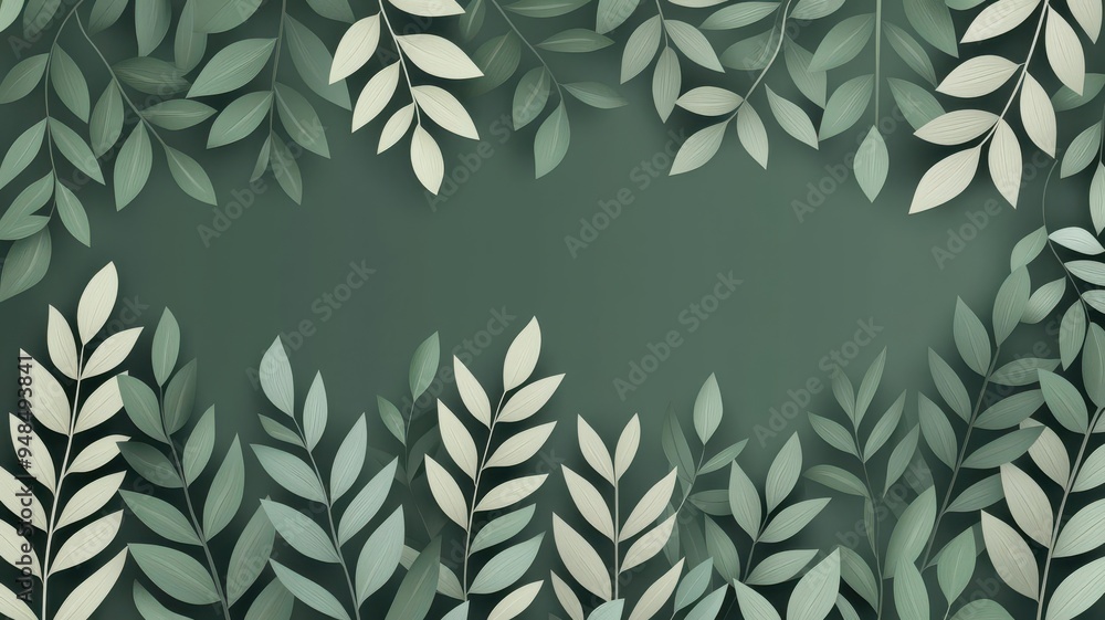 Profile with geometric patterns in forest greens, telling a story of growth and renewal Profile with geometric patterns in forest greens, telling a story of growth and renewal