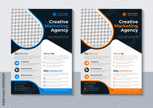 Corporate Business Flyer Design Template, Marketing, Professional, Annual Report, layout, Vector Illustrator