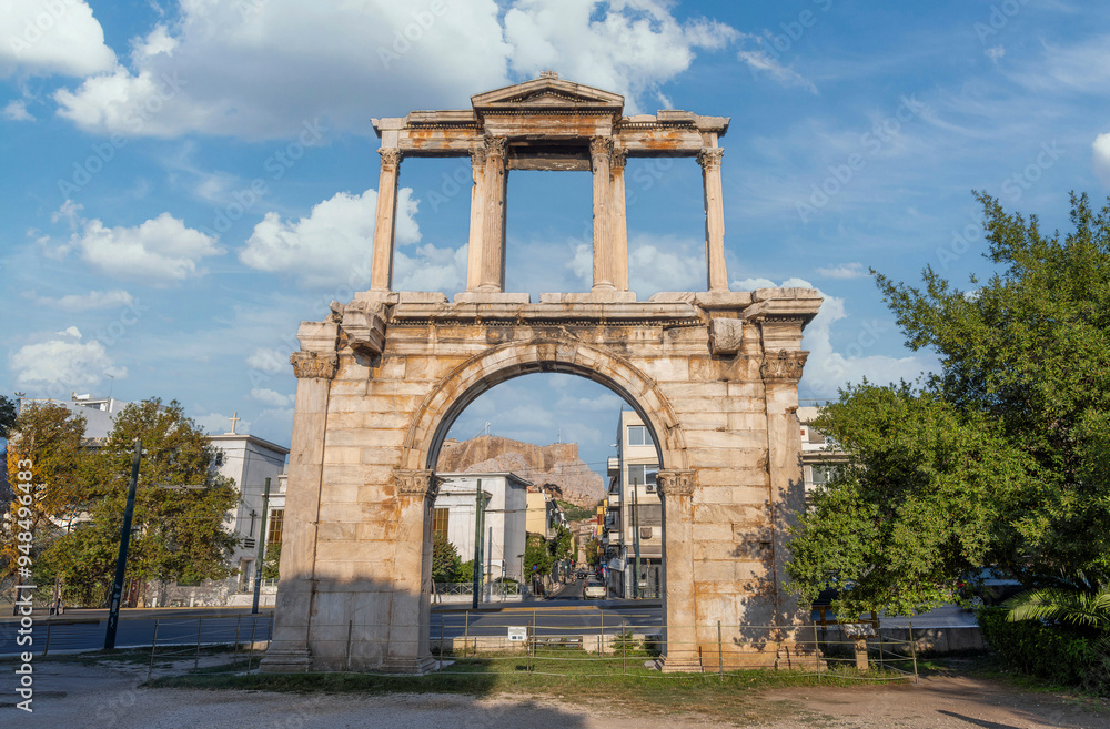 Fototapeta premium The Hadrian's Arch view in Athens