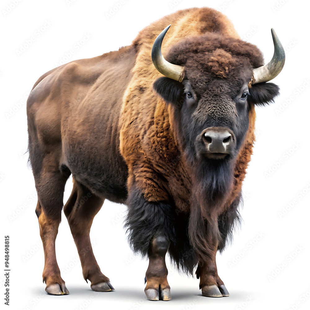 american bison isolated on white american bison isolated on white