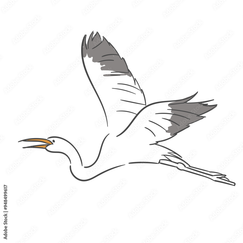 Naklejka premium White Crane Poses
