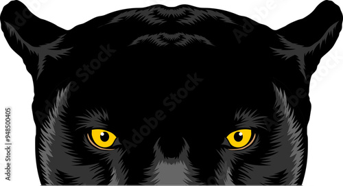 Panther Face Peeking Color