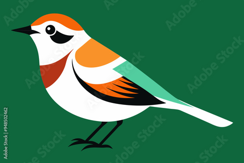 Chestnut sided warbler bird vector art illustration photo