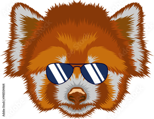 Red Panda Face Aviator Sunglasses