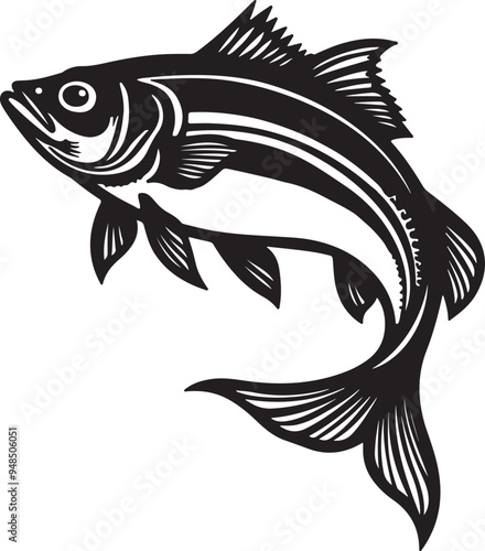 Silhouette of fish vector illustration