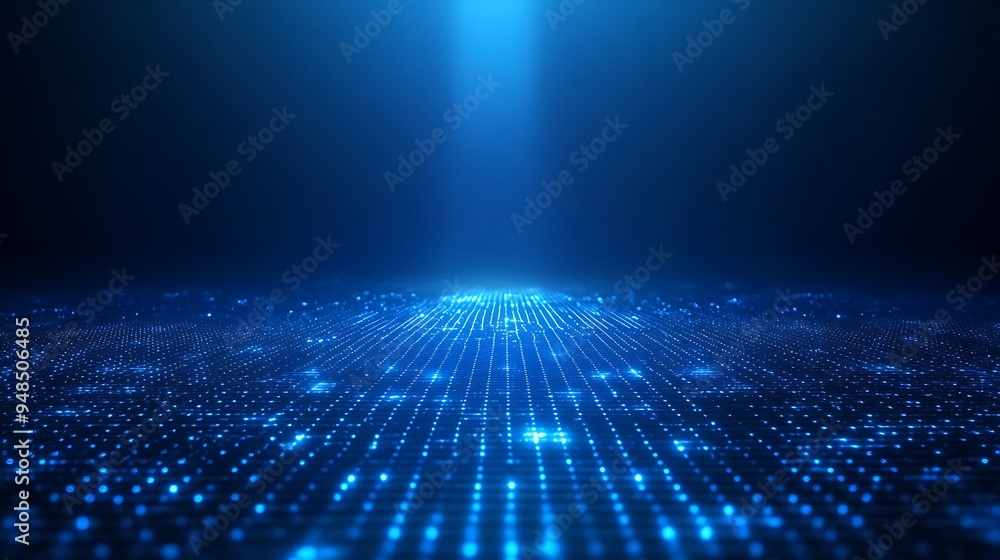 Abstract blue light glowing particles on digital surface with a futuristic technology concept, ideal for tech backgrounds and presentations. Abstract blue light glowing particles on digital surface with a futuristic technology concept, ideal for tech backgrounds and presentations.