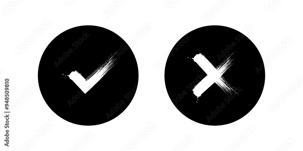 Set of Check Mark icons. Tick and X mark sign. and web design. vector illustration on white background Set of Check Mark icons. Tick and X mark sign. and web design. vector illustration on white background