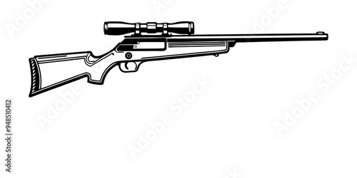 Howa 1500 rifle silhouette vector illustration