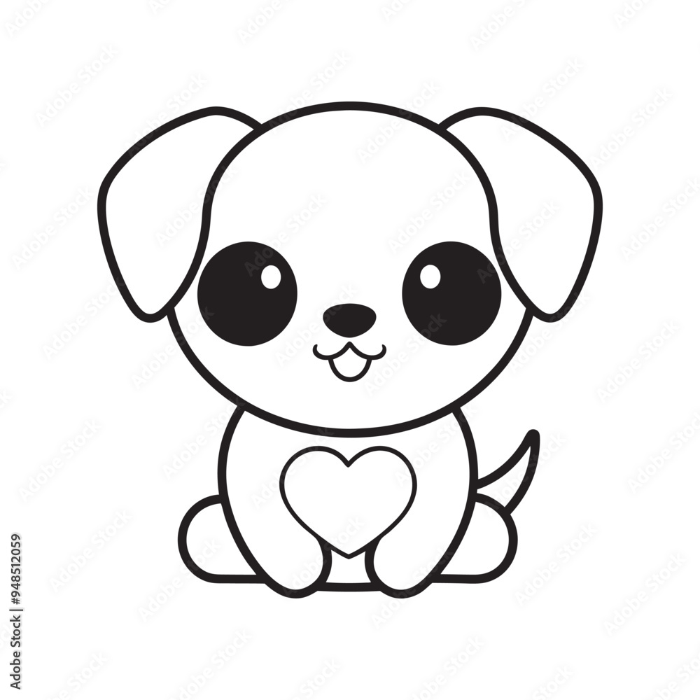 Fototapeta premium Cute Kawaii Valentine cat