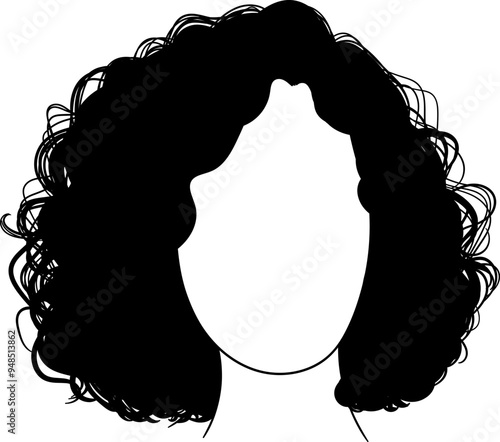 Curly hair shoulder length girl avatar vector isolated	