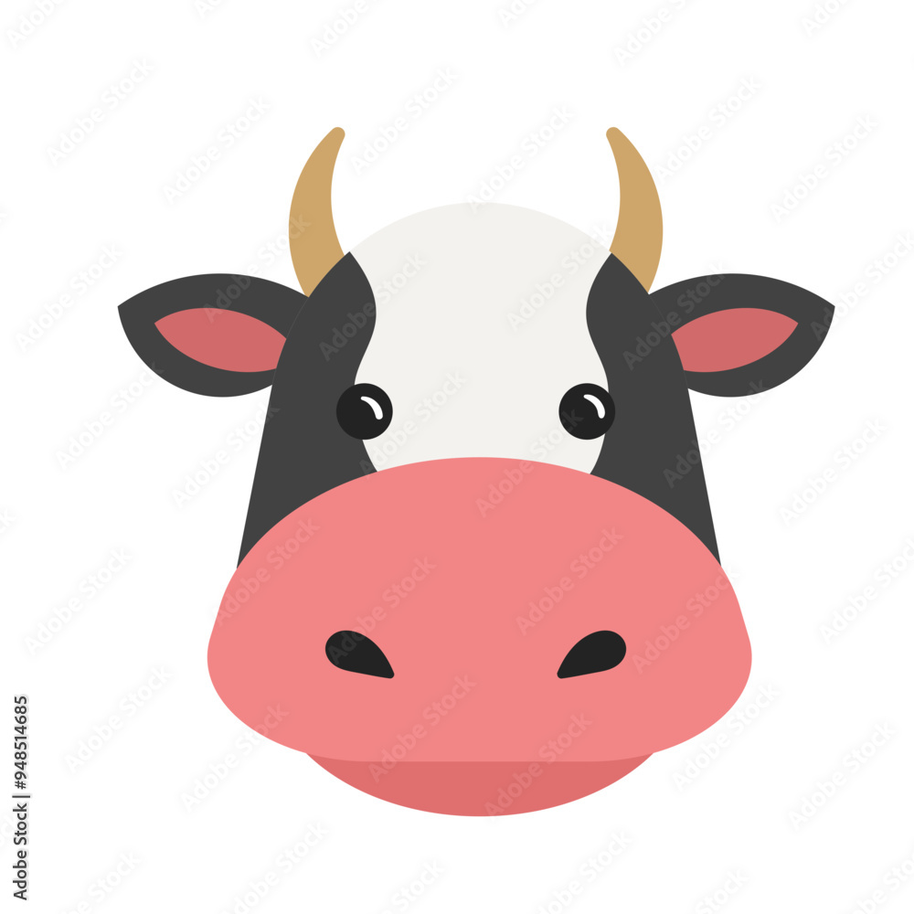 Animal Baby Face Elements Cow Animal Baby Face Elements Cow