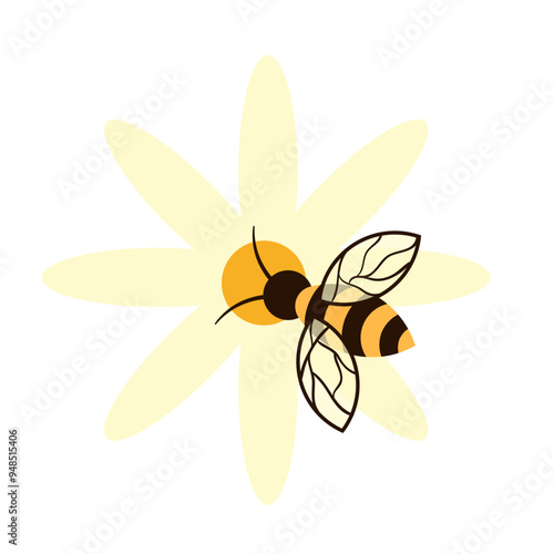 Honey Pot Elements Bee on the Flower