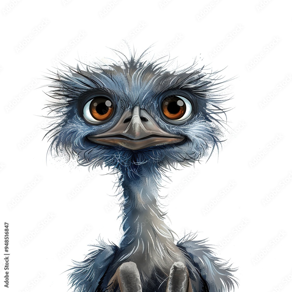 Fototapeta premium Emus Light element animal cartoon isolated whitebackground 16:9