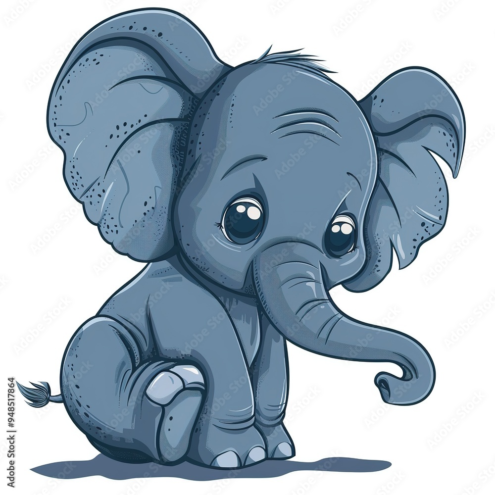 Elephant Sympathy emotion fantasy animal cartoon isolated whitebackground Elephant Sympathy emotion fantasy animal cartoon isolated whitebackground