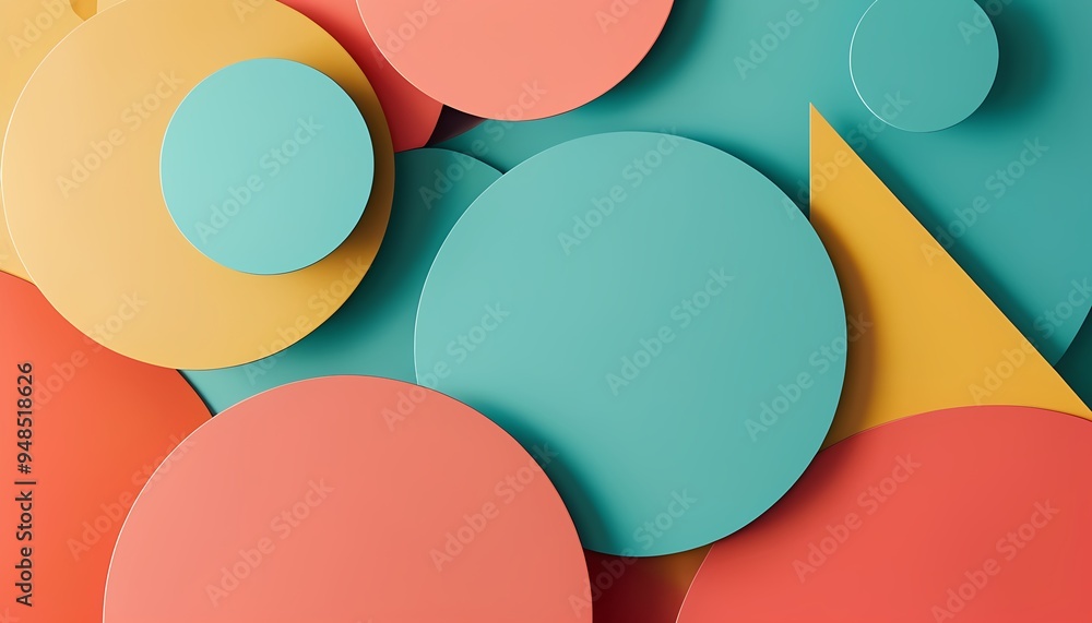 A colorful abstract background with circles and shapes in pastel colors A colorful abstract background with circles and shapes in pastel colors
