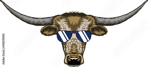 Texas Longhorn Face Aviator Sunglasses