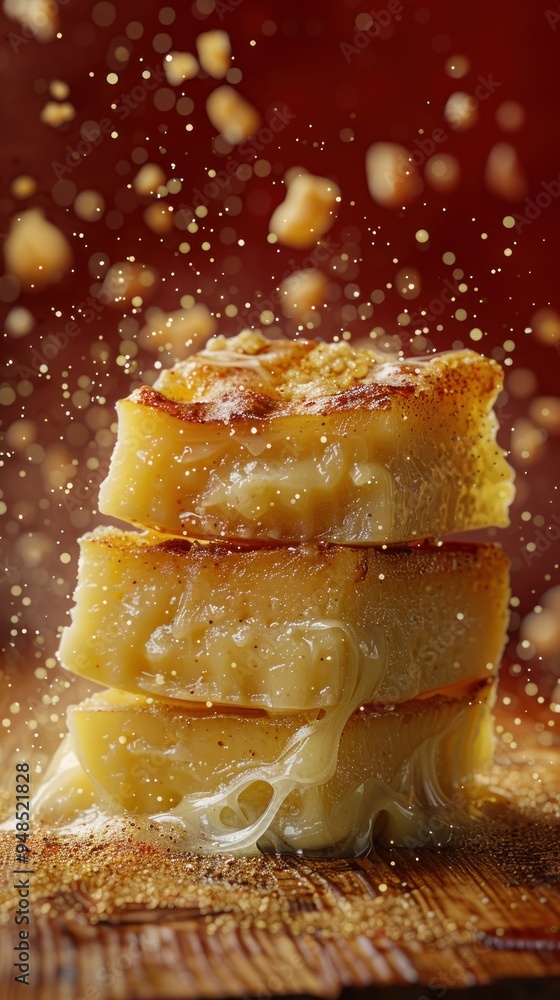 Melted Honey Dripping on Wooden Surface. Melted Honey Dripping on Wooden Surface.