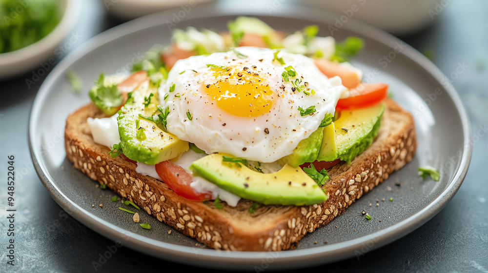 High-angle view of a diabetic-friendly breakfast High-angle view of a diabetic-friendly breakfast